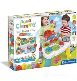 Clementoni Soft Clemmy Sensory Table, Tavolino Con Mattoncini Morbidi