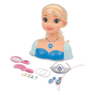 Grandi Giochi Princess Styling Head Frozen, Testa da Acconciare con Accessori Inclusi