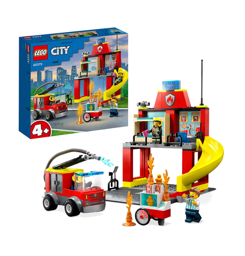 Lego City Fire Caserma dei Pompieri e Autopompa con Camion Giocattolo dei Vigili del Fuoco