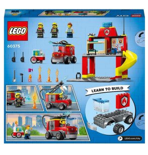 Lego City Fire Caserma dei Pompieri e Autopompa con Camion Giocattolo dei Vigili del Fuoco