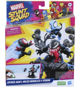 Hasbro Marvel Stunt Squad Villain Knockdown Playset Spider-Man & Miles Morales VS Venom