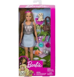 Mattel Barbie Bambola Con Cuccioli
