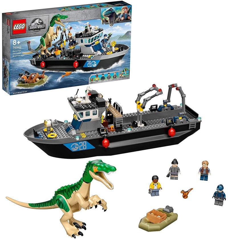 Lego Jurassic World Fuga sulla barca del dinosauro Baryonyx