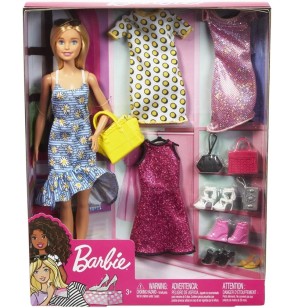 Mattel Barbie Fashion con Cambio Abiti e Scarpe