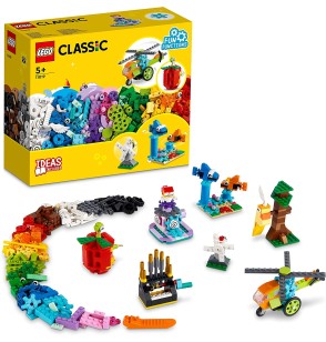 Lego Classic Mattoncini e Funzioni, 7 Mini Costruzioni con Meccanismo e Ingranaggi