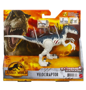 Mattel Jurassic World Dinosauro Colpo Selvaggio Velociraptor