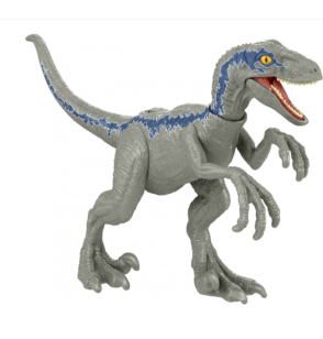 Mattel Jurassic World Animali Feroci Dinosauro Velociraptor Blue